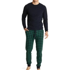 Мужская пижама брюки хлопок Atlantic NMP-361 темно-синий-зеленый