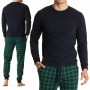 Фото  мужская пижама брюки хлопок atlantic nmp-361 темно-синий-зеленый