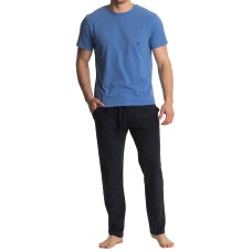 Мужская пижама брюки хлопок Atlantic NMP-359 голубой-темно-синий 