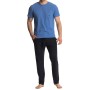 Фото  мужская пижама брюки хлопок atlantic nmp-359 голубой-темно-синий 