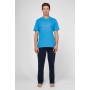 Фото  мужская пижама брюки хлопок atlantic nmp-344 голубой-темно-синий 