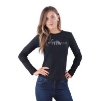 Жіноча футболка бавовна Atlantic LVC-029 чорний