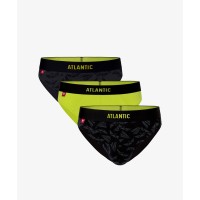 Комплект чоловічих трусів бавовна Atlantic 3MP-121 графітово-зелено-чорний