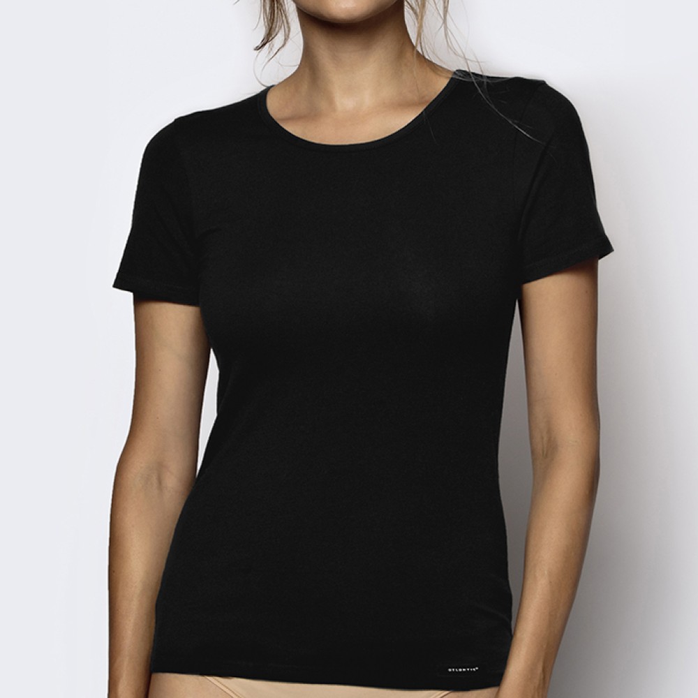 Фото  женская футболка хлопок atlantic вlv-199 черный