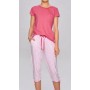 Женская пижама бриджи хлопок Atlantic NLP-461 розовый
