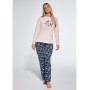 Фото  женская пижама брюки хлопок cornette 7678/363 персиковый-темно-синий