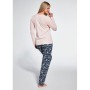 Зображення  жіноча піжама штани бавовна cornette 768/363 персиковий-темно-синій