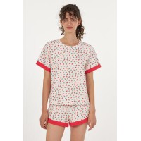 Женская пижама шорты хлопок Ellen LPK 2970/50/01 оранжевый