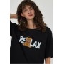 Фото  женская пижама шорты хлопок ellen lpk 2970/34/03 черно-розовый