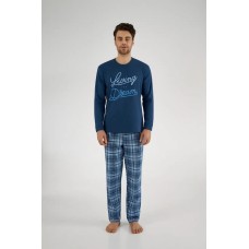 Мужская пижама брюки хлопок Ellen MPK 0880/07/01 синий