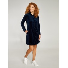 Женский велюровый халат  Ellen LDG 118/001 темно-синий