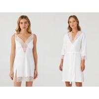 Комплект женский микрофибра Ellen LGM 200/27/03-LDM 115/13/03 молочный