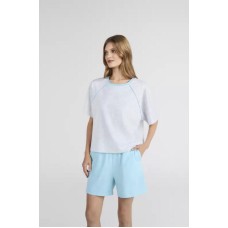 Жіноча піжама шорти бавовна Ellen LPK 2870/10/01 сіро-блакитний