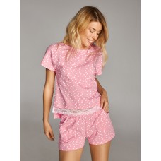 Женская пижама шорты хлопок Ellen LNP 293/001 розовый
