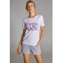 Фото  женская пижама шорты хлопок ellen lnp 302/001 серо-голубой