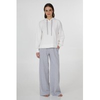 Женский домашний костюм брюки хлопок Ellen LPD 1886/01/04 бело-серый