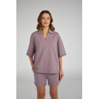 Женская пижама шорты хлопок Ellen LPD 2974/06/01 сиреневый