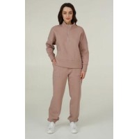 Женский теплый домашний костюм брюки хлопок Ellen LPF 1881/05/01 кофейный