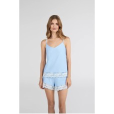Женская пижама шорты хлопок Ellen LPK 4071/02/01 голубой 