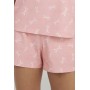 Фото  женская пижама шорты хлопок gofre lpk 2070/09/02 персиковый 