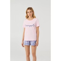 Жіноча піжама шорти бавовна Ellen LPK 2070/26/01 розово-синій