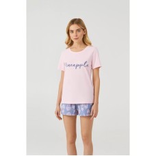 Женская пижама шорты хлопок Ellen LPK 2070/26/01 розово-синий 