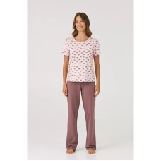 Женская пижама брюки хлопок Gofre LPK 2080/13/01 светло-розовый-мокко