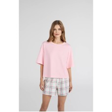 Жіноча піжама шорти бавовна Ellen LPK 2970/12/01 світло-зелено-рожевий