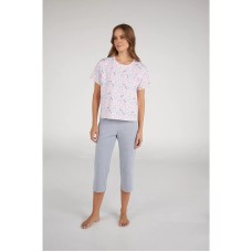 Женская пижама бриджи хлопок Gofre LPK 2990/03/01 розово-серый