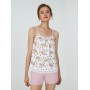 Женская пижама шорты хлопок Ellen LPK 4170/01/01 бело-розовый