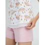 Женская пижама шорты хлопок Ellen LPK 4170/01/01 бело-розовый