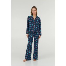 Женская пижама брюки хлопок Ellen LPK 5580/07/01 темно-синий