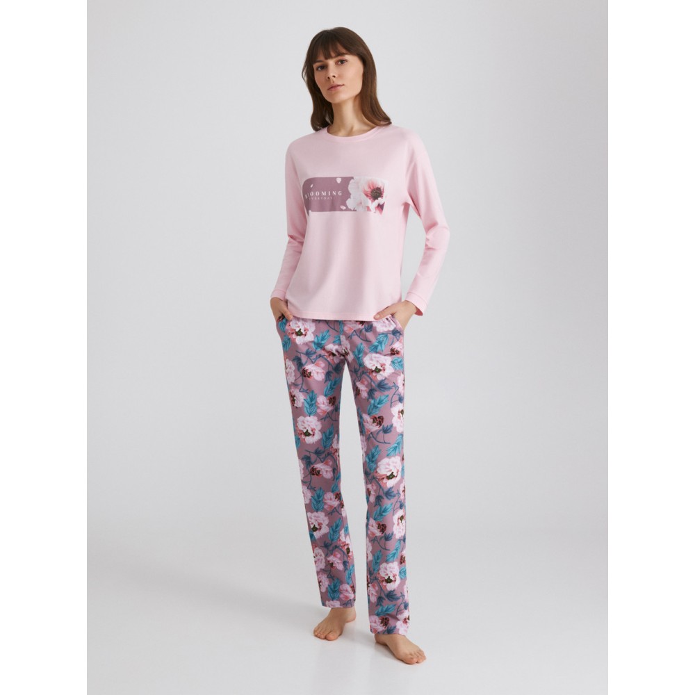 Женская пижама брюки хлопок Ellen LPK 0880/01/01 розовый