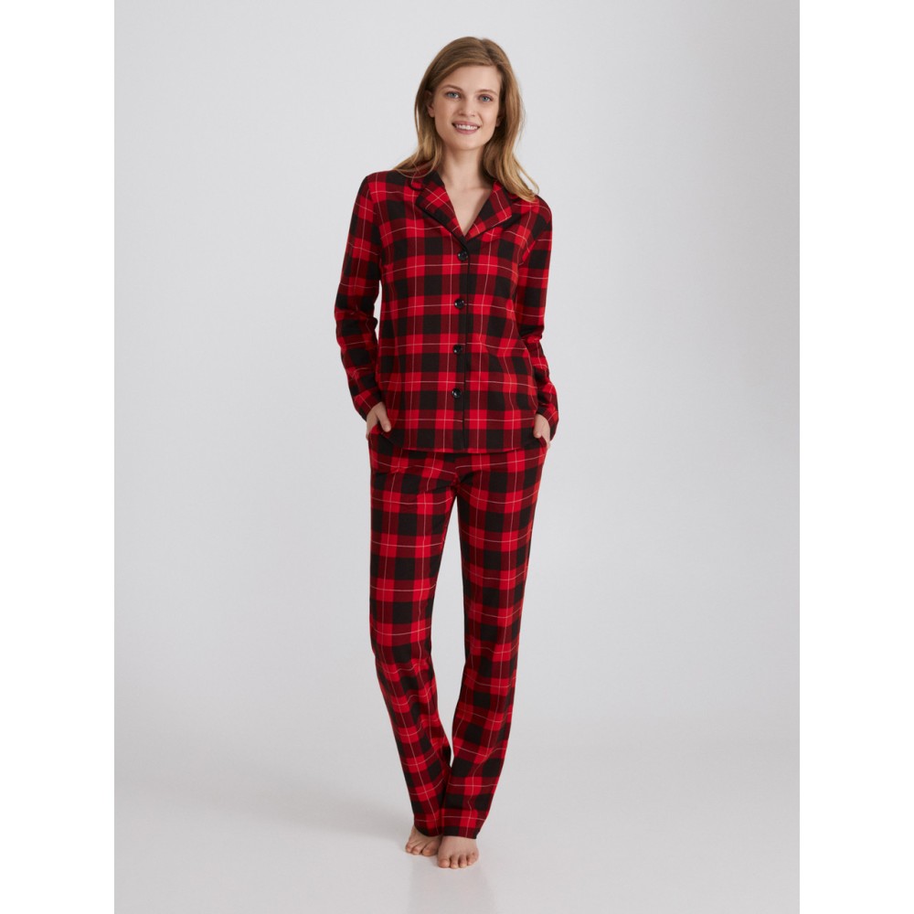 Женская пижама брюки хлопок Ellen LPK 5180/01/01 красно-черный
