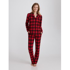 Женская пижама брюки хлопок Ellen LPK 5180/01/01 красно-черный