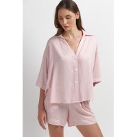 Женская пижама шорты хлопок Ellen LPK 5872/01/02 светло-розовый