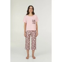 Женская пижама бриджи хлопок Gofre LPK 2990/06/01 розоввый-темно-бежевый