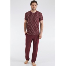 Мужская пижама брюки хлопок Ellen MPK 2280/01/01 бордовый 