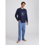 Фото  мужская теплая пижама брюки хлопок ellen mpf 0880/08/01 темно-синий-голубой 