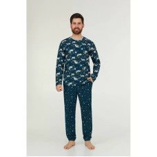 Мужская теплая пижама брюки хлопок Ellen MPF 0881/01/01 темно-бирюзовый
