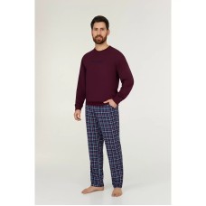 Мужская пижама брюки хлопок Ellen MPD 0580/03/01 бордово-синий