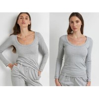 Женская футболка длинный рукав хлопок Ellen LKK 02/03/06 серый