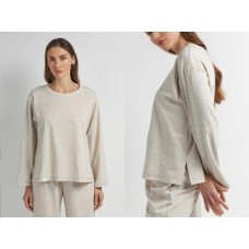 Женская футболка длинный рукав хлопок Ellen LKK 07/16/03 бежевый 