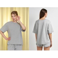 Женская футболка короткий рукав хлопок Ellen LSK 32/01/06 серый