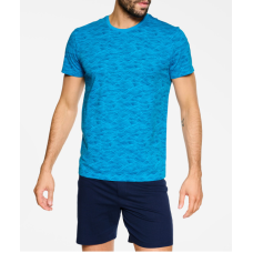 Мужская пижама шорты хлопок Henderson 39747-55X голубо-темно-синий 
