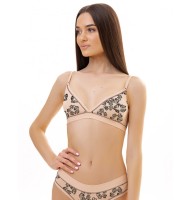 Бюстгальтер бралетт хлопок Jasmine Kobi 1908/17 бежево-черный