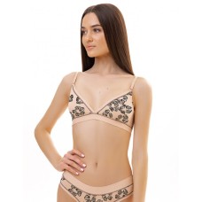 Бюстгальтер бралетт хлопок Jasmine Kobi 1908/17 бежево-черный
