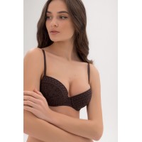 Бюстгальтер пуш-ап кружево Jasmine Glem 1030/70 шоколадный