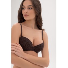 Бюстгальтер пуш-ап кружево Jasmine Glem 1030/70 шоколадный