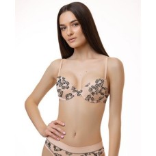 Бюстгальтер пуш-ап бавовна Jasmine Lola 1802/17 бежево-чорний